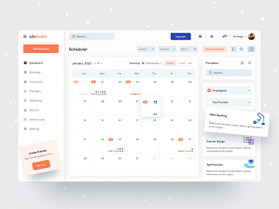 Uixstudio Dashboard || Booking Calendar. anupdeb booking app booking page calendar creative dashboad dashboard app dashboard design minimal calendar minimal dashboard product product design product designer product designs product page products ui ux