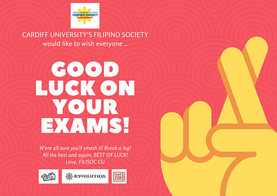 Filipino Society Good Luck Exam Poster 2 art branding design illustration logo minimal poster typography vector visual