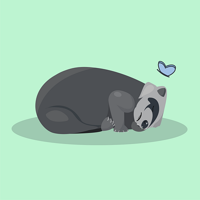 Sweet Dreams design illustration vector енот мило сон