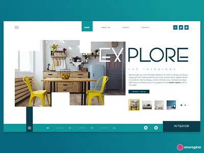 Interior Decor Store Website- Concept Design adobe xd daily ui design ecommence ecommerce design interactions interior decor interiordesign landing page minimal minimalism store website teal turquoise uidesign uiux webdesign webpage website website design
