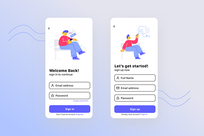 Daily UI #1 - Sign Up adobe xd app app design application application ui daily challenge 100 design illustration login login page mobile ui sign up