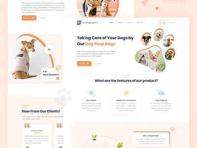 Online Pet Store Landing Page cart dog features homepage landing landing page online online shop pet pets product review store ui ui design web web design website