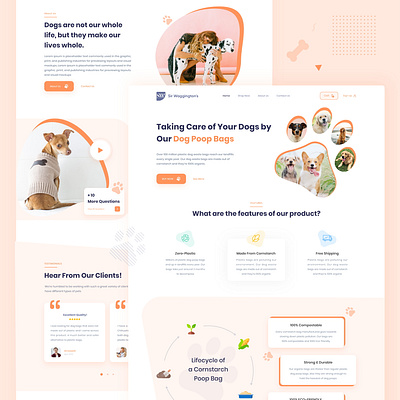 Online Pet Store Landing Page cart dog features homepage landing landing page online online shop pet pets product review store ui ui design web web design website