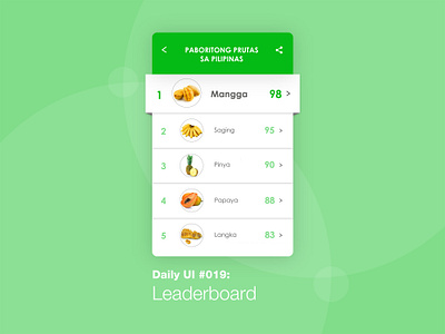 Daily UI #019: Leaderboard 100 days challenge 100 days challenge of ui daily challenge daily design dailyui leaderboard learning is fun ui challenge uidesign uiux