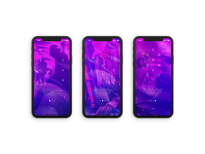 Onboarding screens for a music discovery app concept. app app design music music app ui ui design