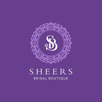 Sheers Bridal Boutique brand design branding bridal design flat floral icon logo monogram typography vector