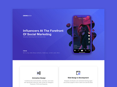 Webpage - Social Marketing Design graphicdesign influencer instagram landingpage marketing webpage