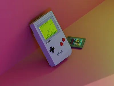 Super Mario - Gameboy 3d lowpoly low poly game boy