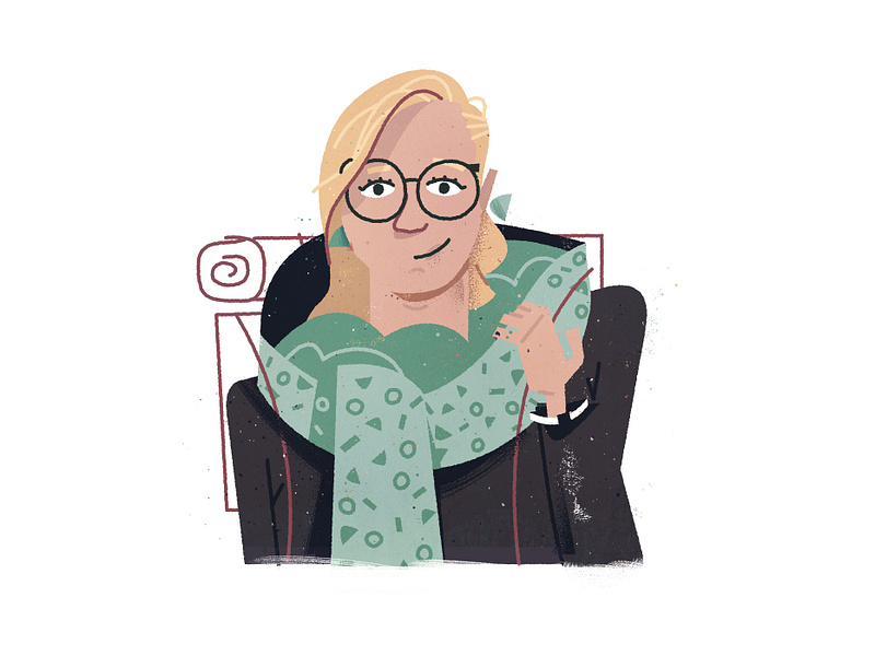 Mograph Lana avatar backpack character character design earrings glasses hiker hiking illustration portrait scarf
