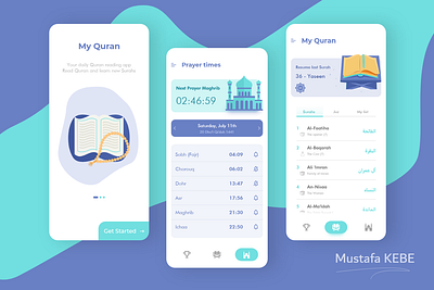 Quran reading app adobe xd app branding design icon iphone x logo ui ux