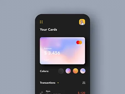 Payments Card Animation afterglow app bank bank app bank card banking branding colors minimal mobile mobile app money app payment app payments ui