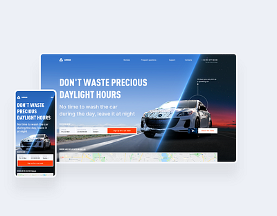 Car wash | Booking screen auto booking car car wash day dirt night registration screen splitscreen ui ux washing