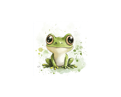 Green frog animal art brand identity branding cartoon colorful design frog graphic design green illustration logo