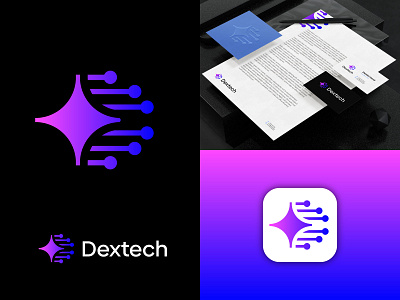 Dextech - Innovation Tech logo, Letter D Software Logo Design artificial intelligence brand identity brand mark branding company logo creative logo dextech futuristic logo innovation letter d logo logo logo branding logo design logofolio 2025 modern logo software logo tech technology logo visual identity web3