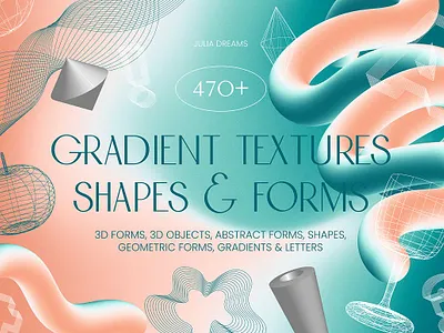 Gradient Textures Shapes 3D Objects 3d object 3d render abstract abstract background background bundle bundle canva geometric gradient gradient texture letters plastic rainbow shape texture texture bundle wavy wavy background