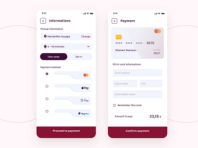 Acuppa coffeeshop app concept - 🛒 Checkout 💸 app checkout coffeeshop credit card checkout design mobile app mobile ui payment method ui ux