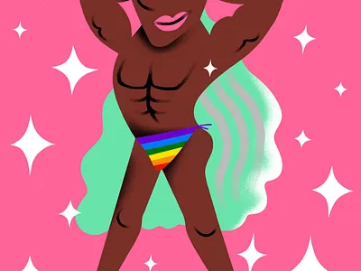 🌈💃 character colorful dancing flat fun gay happy human rights illustration lgbtq pride rainbow sparkles