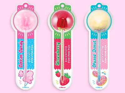 Pom Pom Pens Packaging bright candy colorful kids products packaging packaging design stationery sweet