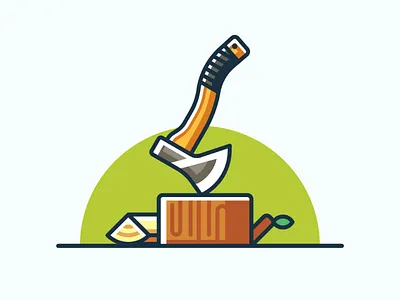 Axe axe design icon illustration minimal