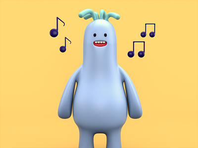 Singing Monster 3d c4d cartoon character cinema 4d design illustration monster render