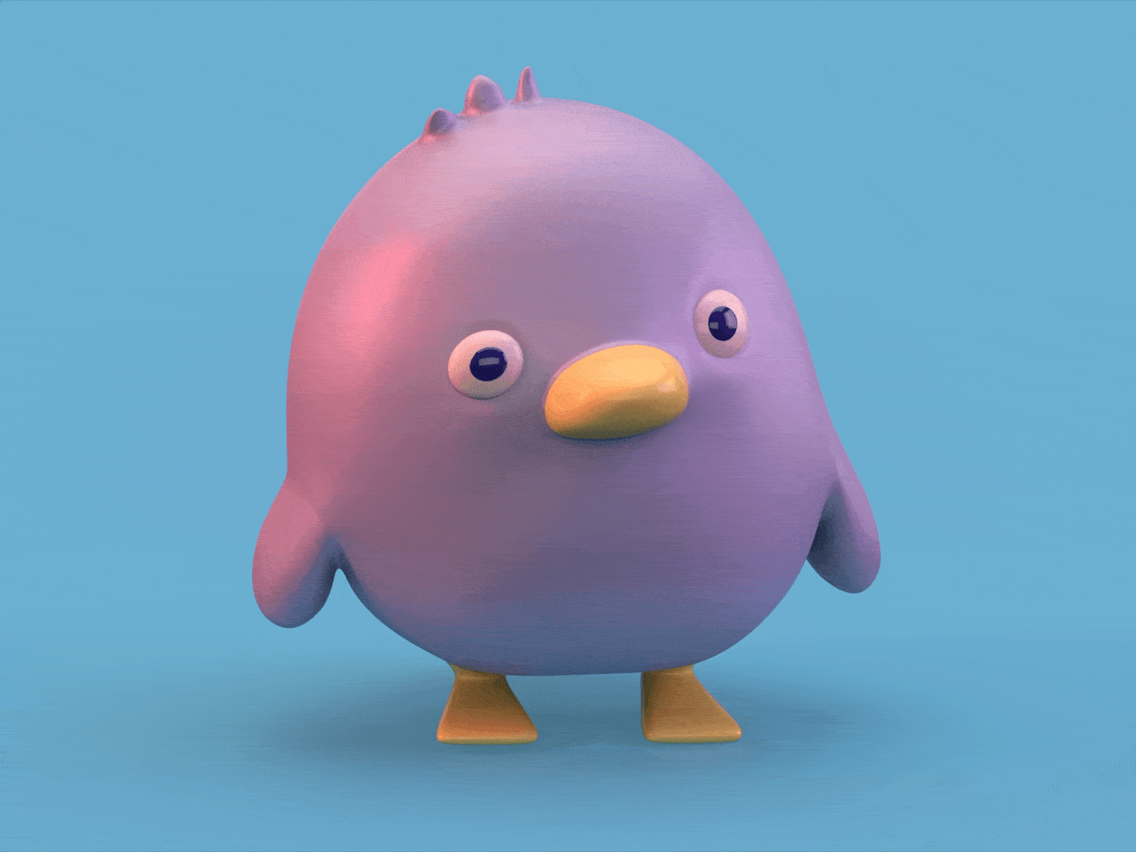 Waddling Bird 3d after effects animation bird c4d character cinema 4d design lighting loop motion graphics