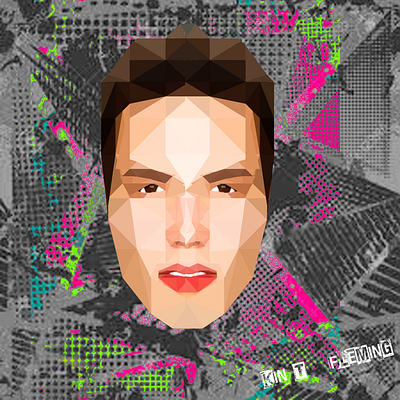 Poly grunge artwork design grunge illustration lowpoly polygonal portrait art social media