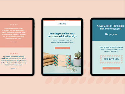 Rinsies Email Designs brand identity branding design email design email marketing klaviyo