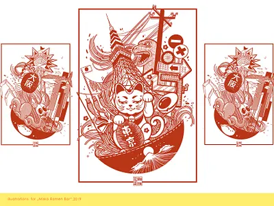 Tokyo ramen angryalbatros chracterdesign digital art illustration lineart procreate ramen