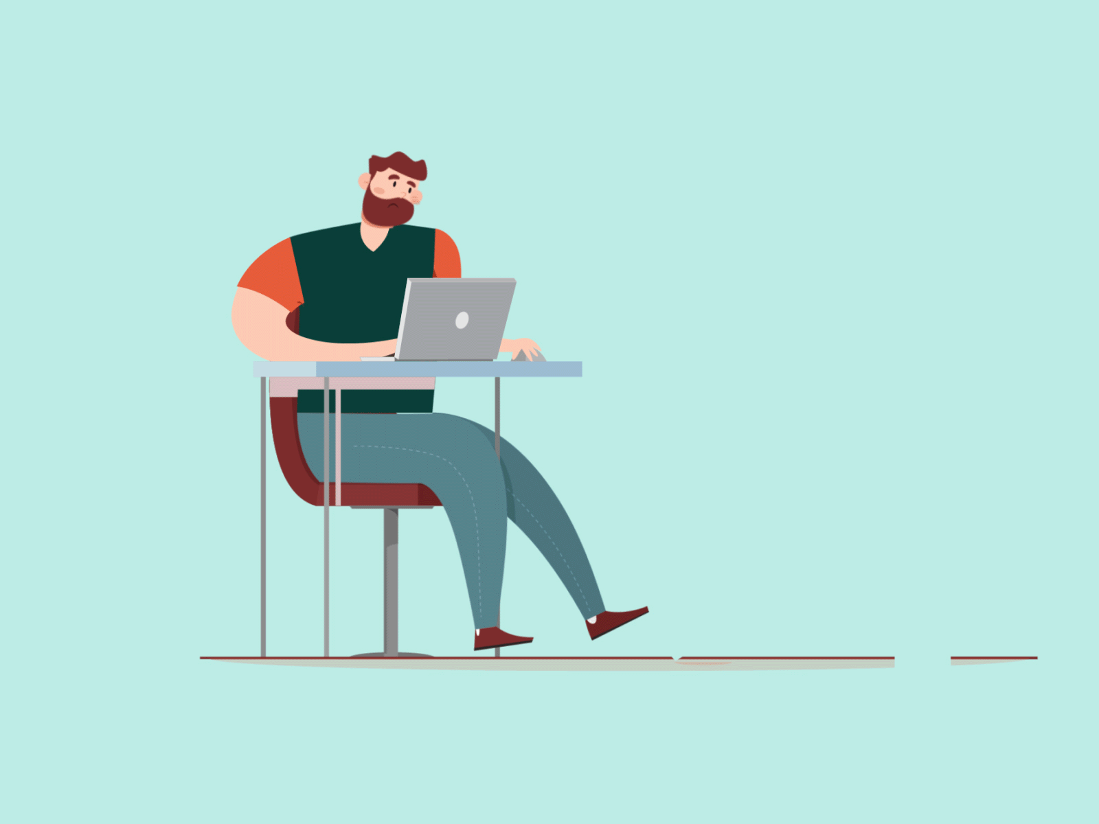 The man sits on PC animate animated animated gif animation animation 2d art design illustraion illustrator modern motion motion design vector