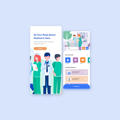 Medical Service Mobile Apps Concept app art branding icon illustration minimal ui ux vector website