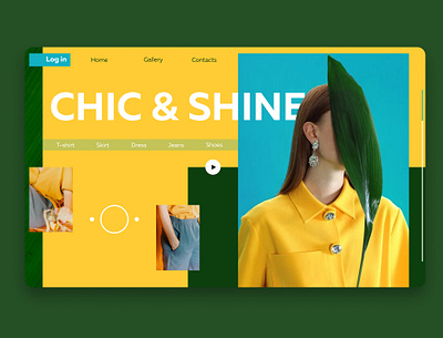 Homepage for a clothing store bright chic clothing design colors cool design designer fashion green homepage shine shop style ui web webdesign yellow