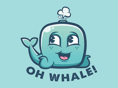 Oh Whale! badge cute cute animal fish funny kids logo nautical ocean oh whale sea shirt toddler whale