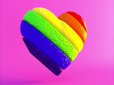 Love Wins 3d animation c4d cinema 4d design heart lgbt love motion motion design motion graphics octane octane render