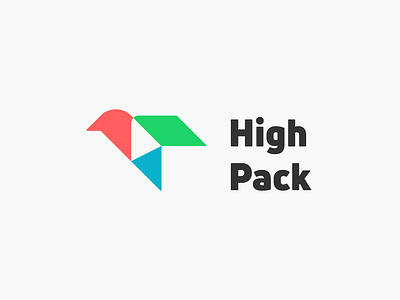 High Pack! animal aviation bird box brand brand identity branding delivery fast geometric icon logo logo design logodesign mark monochrome pack package symbol wings