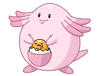 Chansey & Gudetama amazing shit chansey food graphic art gudetama illustration pokémon vector