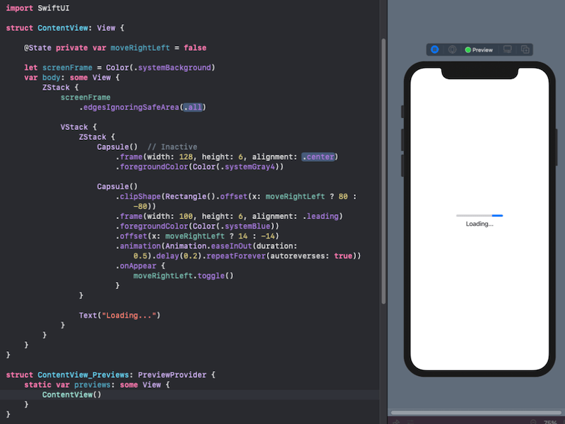 SwiftUI Custom Loading Animation loading loading animation loading bar loading screen swiftui swiftui animation ui animation