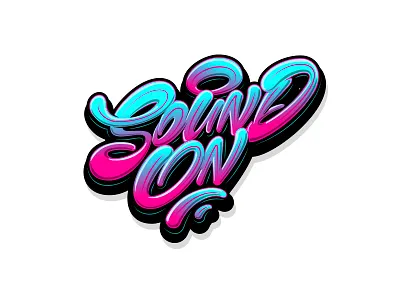 Sound On brushpen calligraphy graffiti lettering logo logotype procreate sport type typography каллиграфия леттеринг