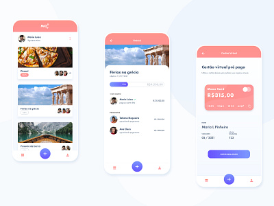 Mooo app - Aplicativo para vaquinhas app design finances payment shared payment split payment ui