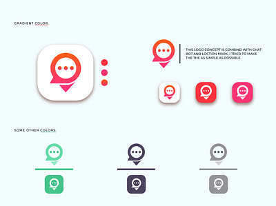 location + chat bot logo app branding chat logo creative logo flat free logo free logo mockup icon design identity illustrator location logo logo logo mark logo process logo type logos logosai print vector webdesign