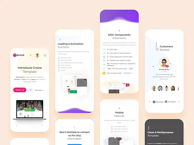 Mobile Views | Landing Page app app design bootstrap 4 bootstrap template creative design dribbble landing landing page mobile mobile app mobile app design responsive template theme ui ux