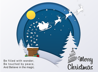 New Generation Santa - Merry Christmas christmas christmas tree flatdesign gifts illustration magic marketing merry christmas merry xmas merrychristmas new generation new year paper cutout peace santaclaus snow social media design visualdesign winter xmas