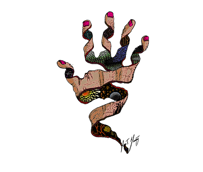 crazy hand artwork color design illustration vector