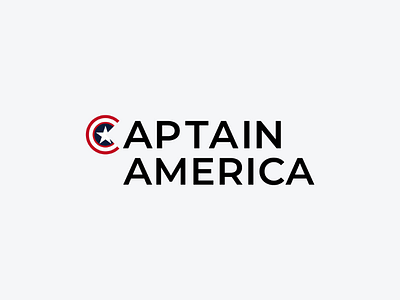 Captain America art brand branding captain america icon logo logo design logodesign logotype mark marvel minimal monogram symbol wordmark