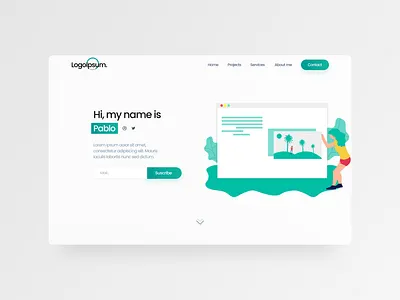 A simple website 2020 clean figma gradient landingpage ui website