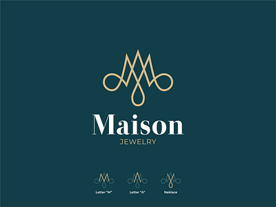 MAISON JEWELRY Logo Concept art branding branding design design design art elegant gold illustration jewelry logo luxury logo vector