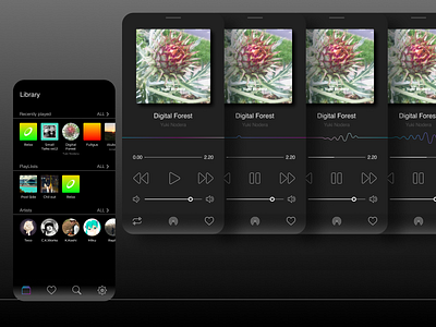 Music Player app dailyui dailyui009 dark flat ui