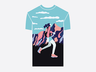 running t-shirt design art design digital art graphic art graphic design illustration procreate