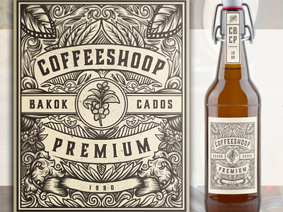 Coffee shoop branding illustrator logo vintage