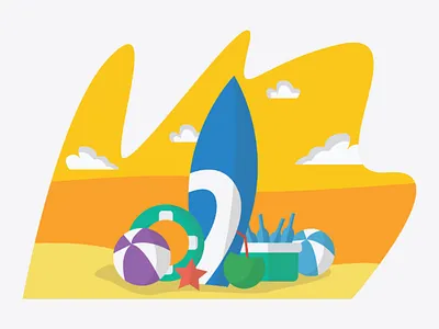 Summer Holiday art beach colorfull design enjoy flat graphic holiday illustration imagination simple summer vector