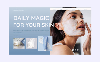 Summer friday website homepage beauty beauty product design hearth minimal skincare typogaphy ui web webdesign